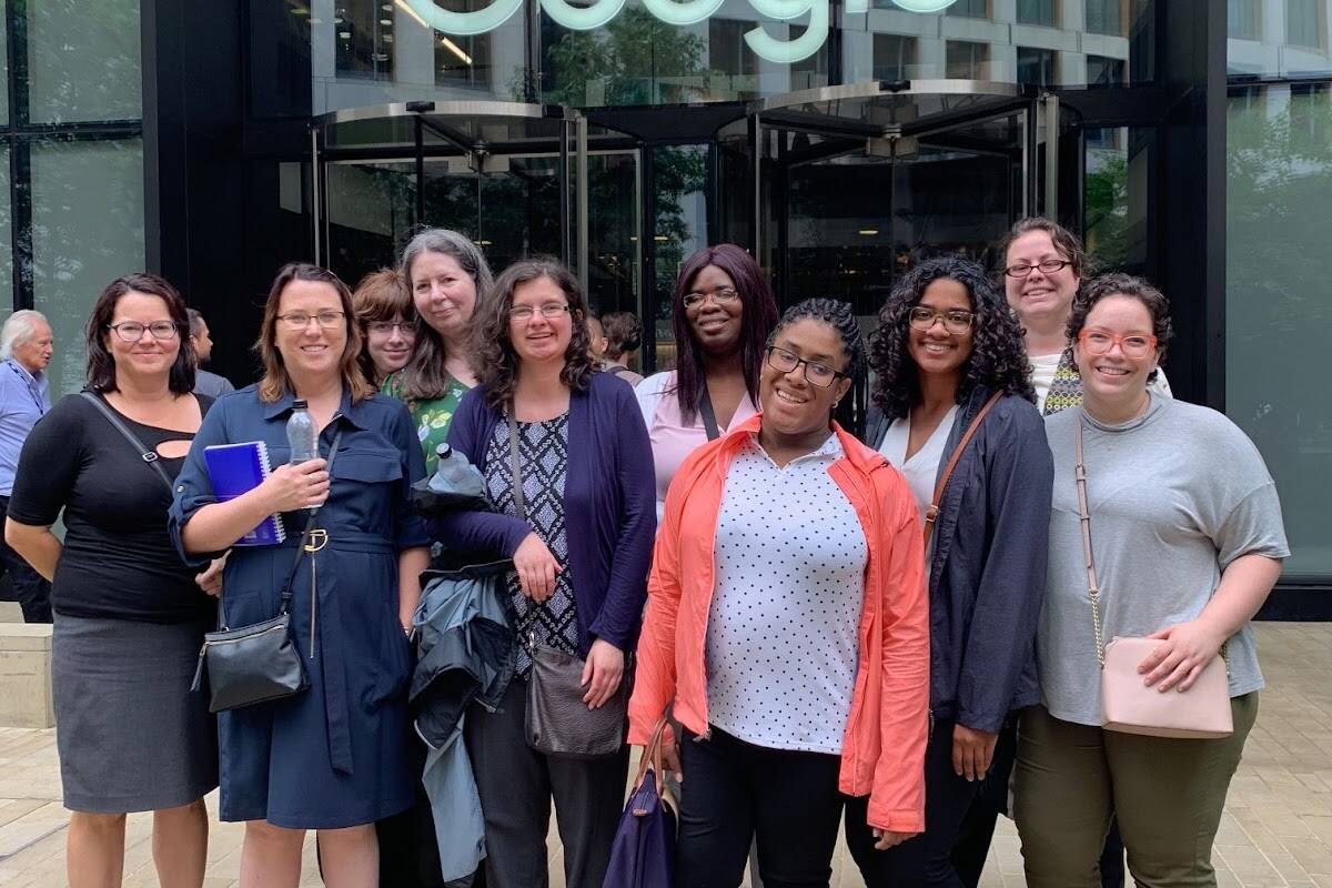 Salem College students at Google offices