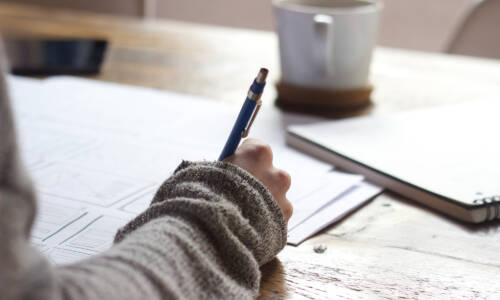 photo of someone working