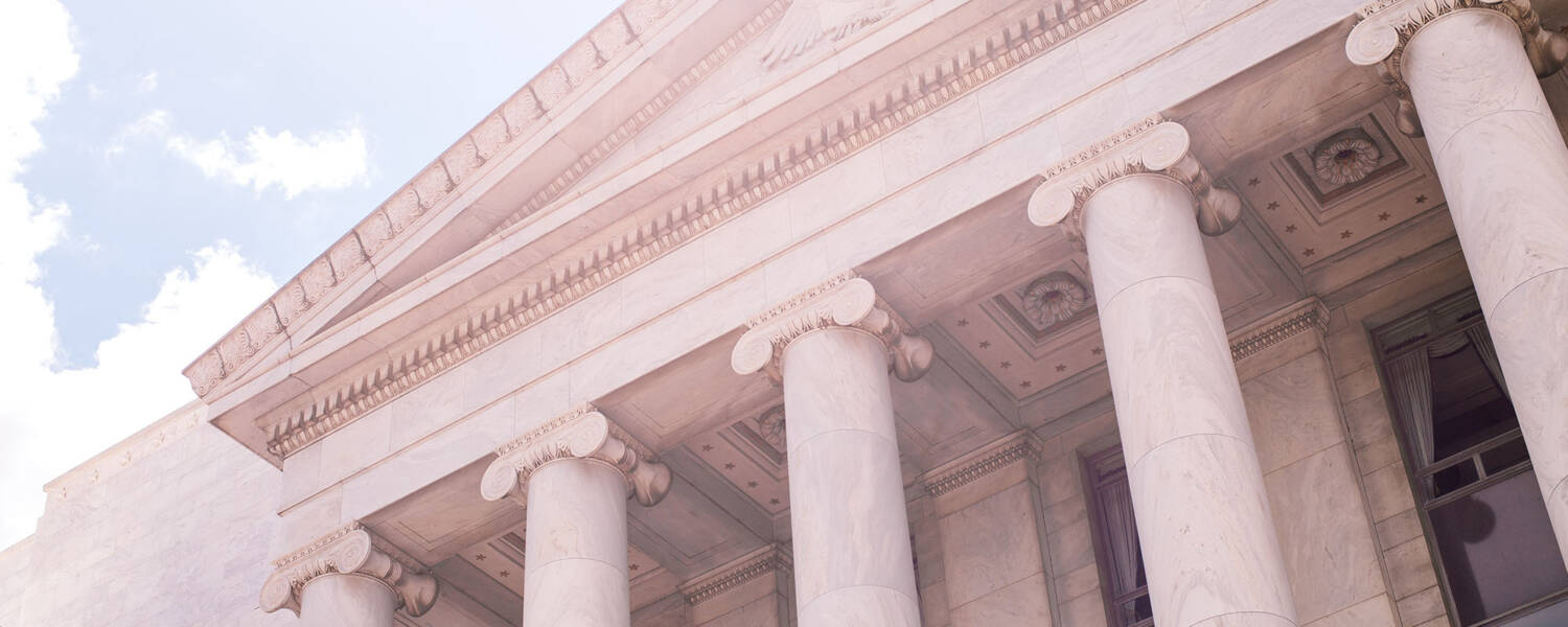 Facade of a building with columns