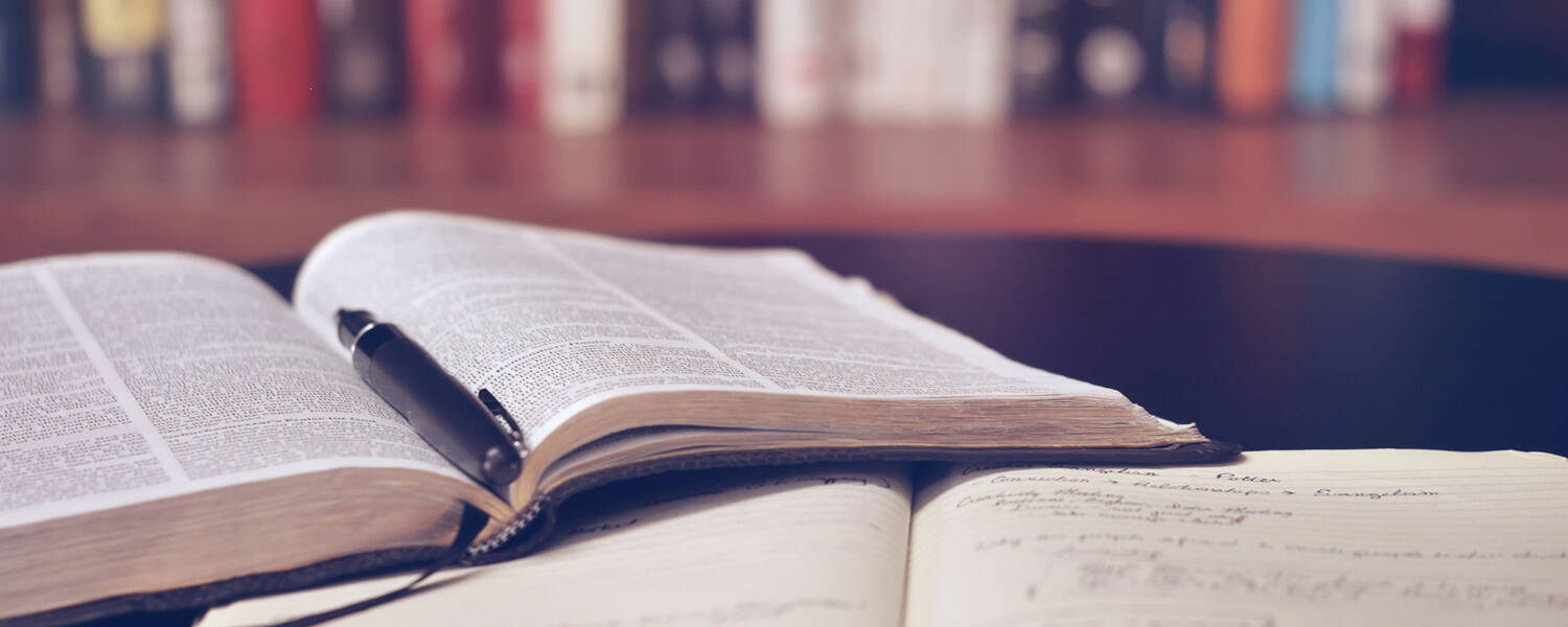 Books on a table