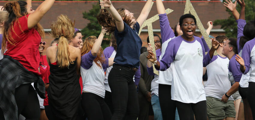 Salem College students celebrating