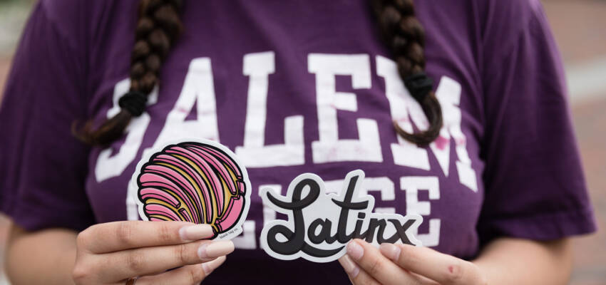 Salem College student celebrating LatinX community