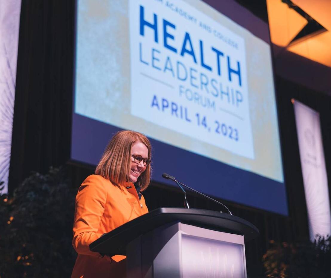 Summer McGee presenting at the Health Leadership forum in April 2023