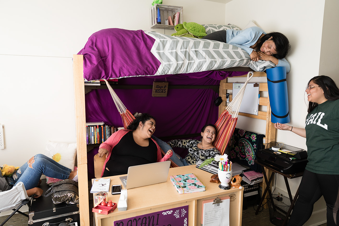 Students in a Salem College dormitory