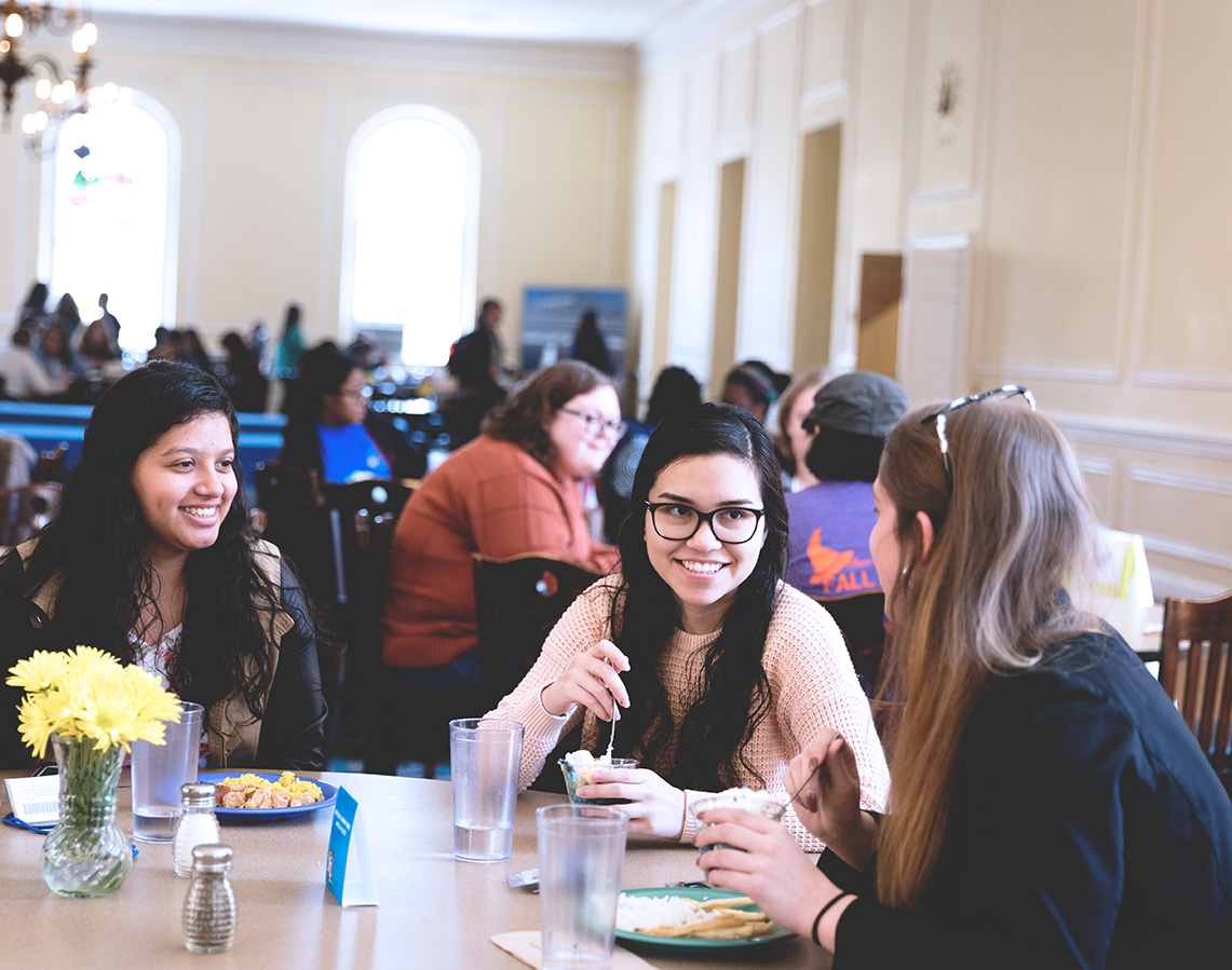 Salem College students in the refectory