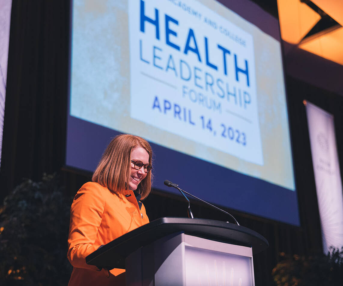 President Summer McGee presenting on health leadership