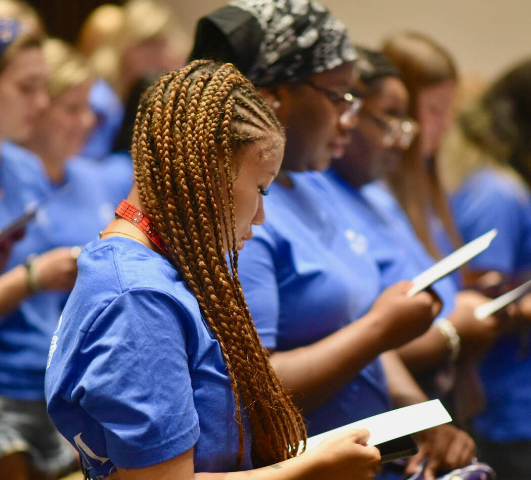 Salem College students reciting the honor code pledge