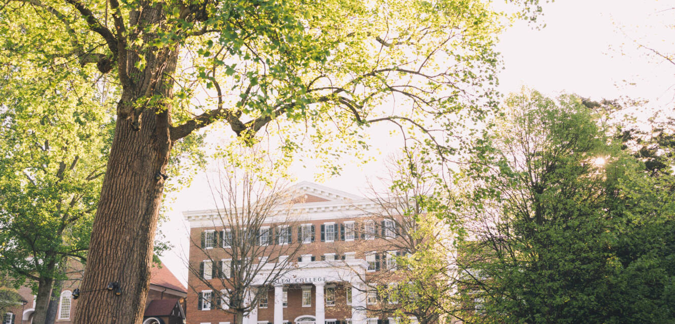 Salem College building surrounded by trees
