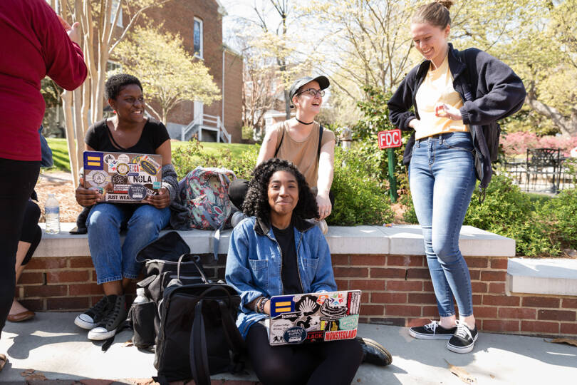 Salem College students on campus